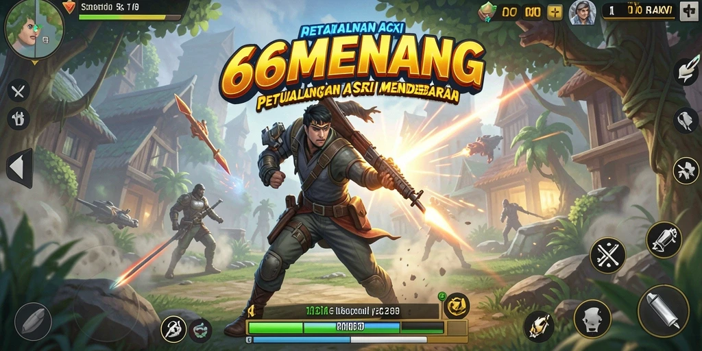 Gameplay Action 66MENANG yang mendebarkan dan penuh tantangan.