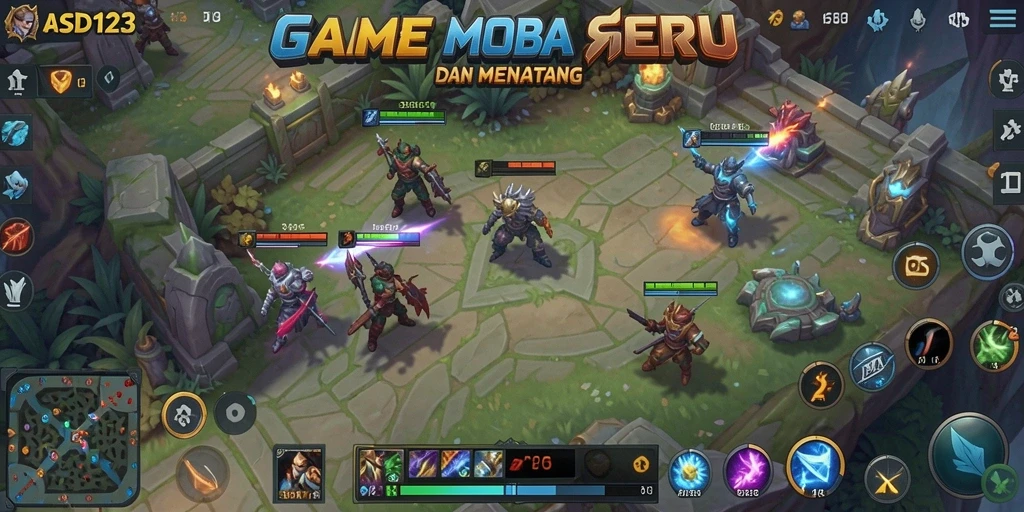Tangkapan layar gameplay seru dari ASD123 saat karakter bertempur.