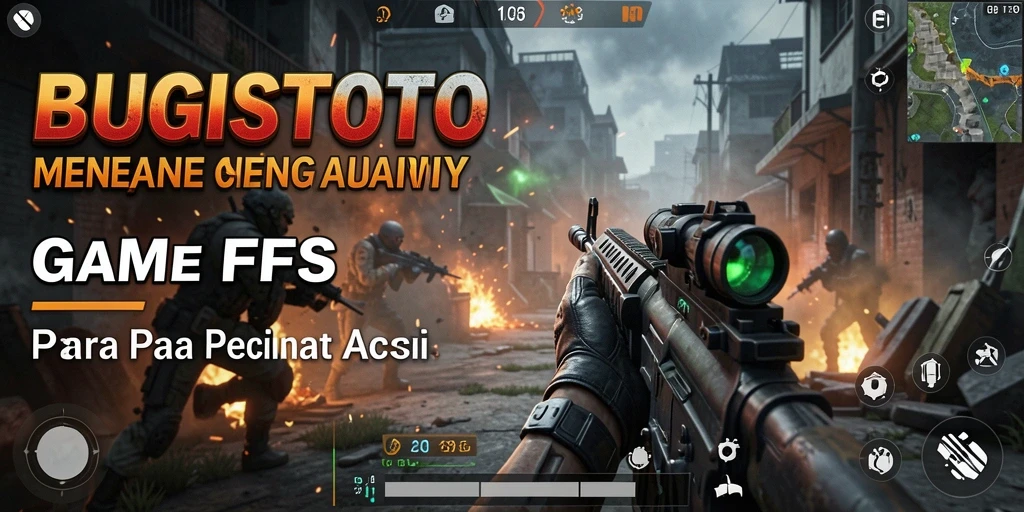 Screenshot yang menunjukkan aksi seru gameplay FPS BUGISTOTO.