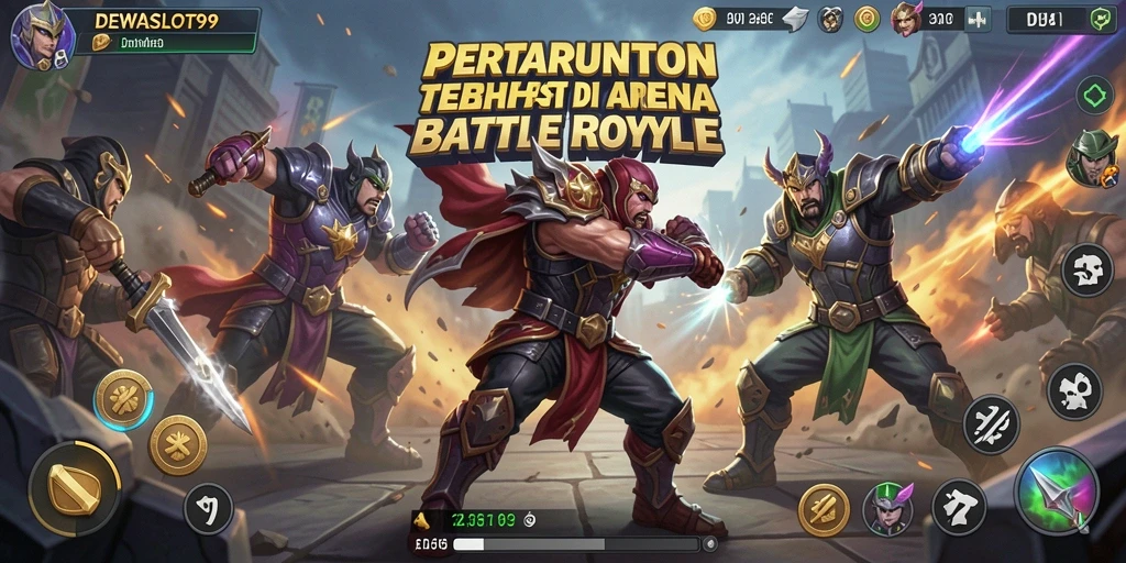 Tampilan gameplay seru dari DEWASLOT99 dalam aksi battle royale.