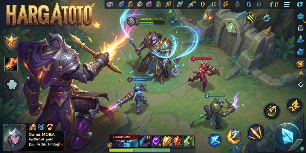 Tangkapan layar menampilkan aksi gameplay dinamis dalam HARGATOTO.