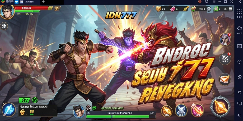 Screenshot IDN777 menampilkan aksi pertarungan mendebarkan dan karakter yang kuat.