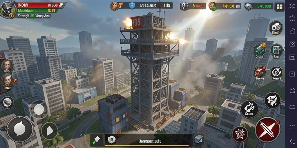 Screenshot IND89 menunjukkan pertahanan menara yang intens dan musuh yang beragam.