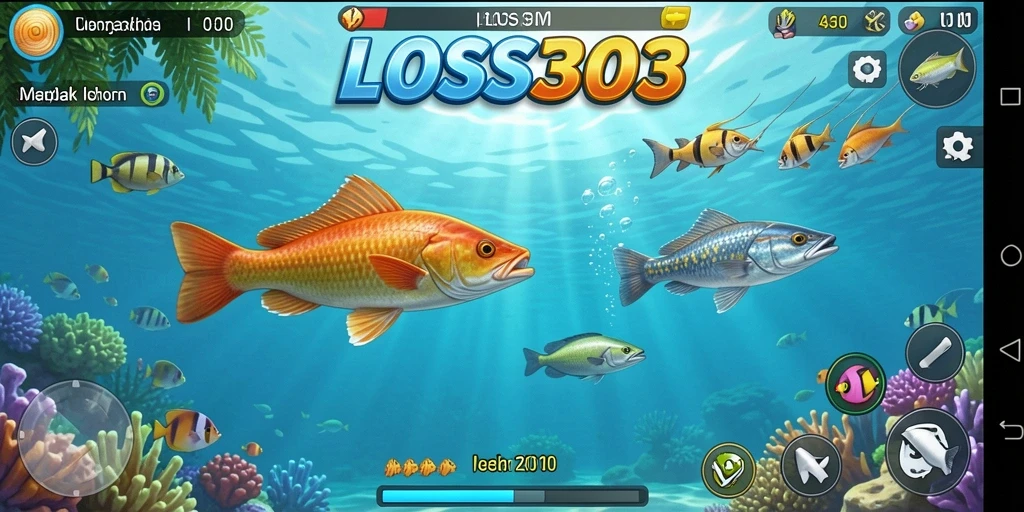 Screenshot utama LOS303 menampilkan aksi seru berburu ikan.