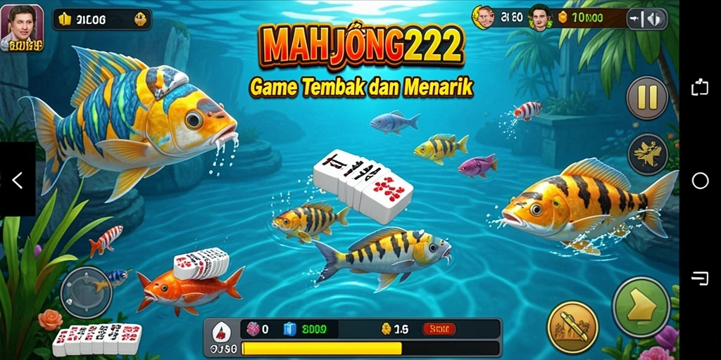 Tampilan gameplay seru dalam game Tembak Ikan MAHJONG222.