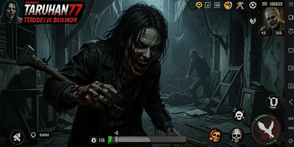 Screenshot menampilkan momen menegangkan dalam TARUHAN77.