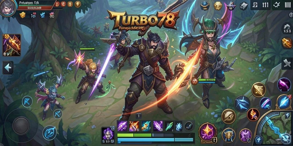 Screenshot utama menunjukkan aksi memukau dalam TURBO78