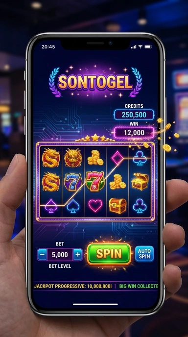 Screenshot antarmuka utama aplikasi sontogel.